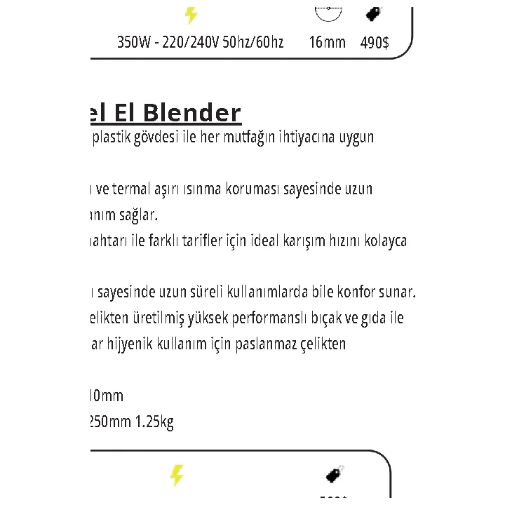Profesyonel El Blender