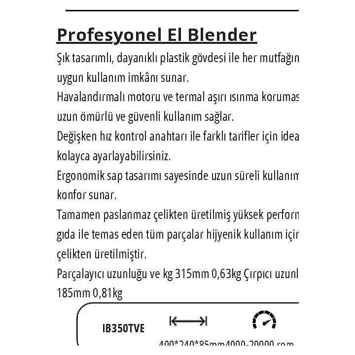 Profesyonel El Blender