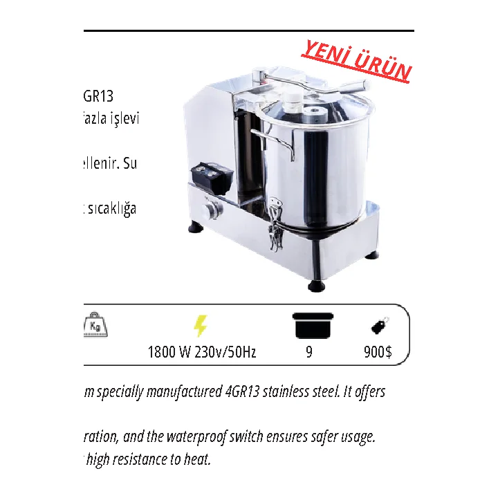 Sebze Parçalama Makinesi 12 Litre