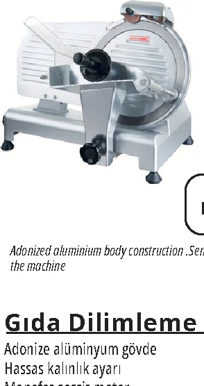 Gıda Dilimleme Makinesi 220 mm
