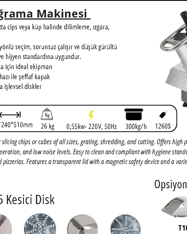 Sebze Doğrama Makinesi